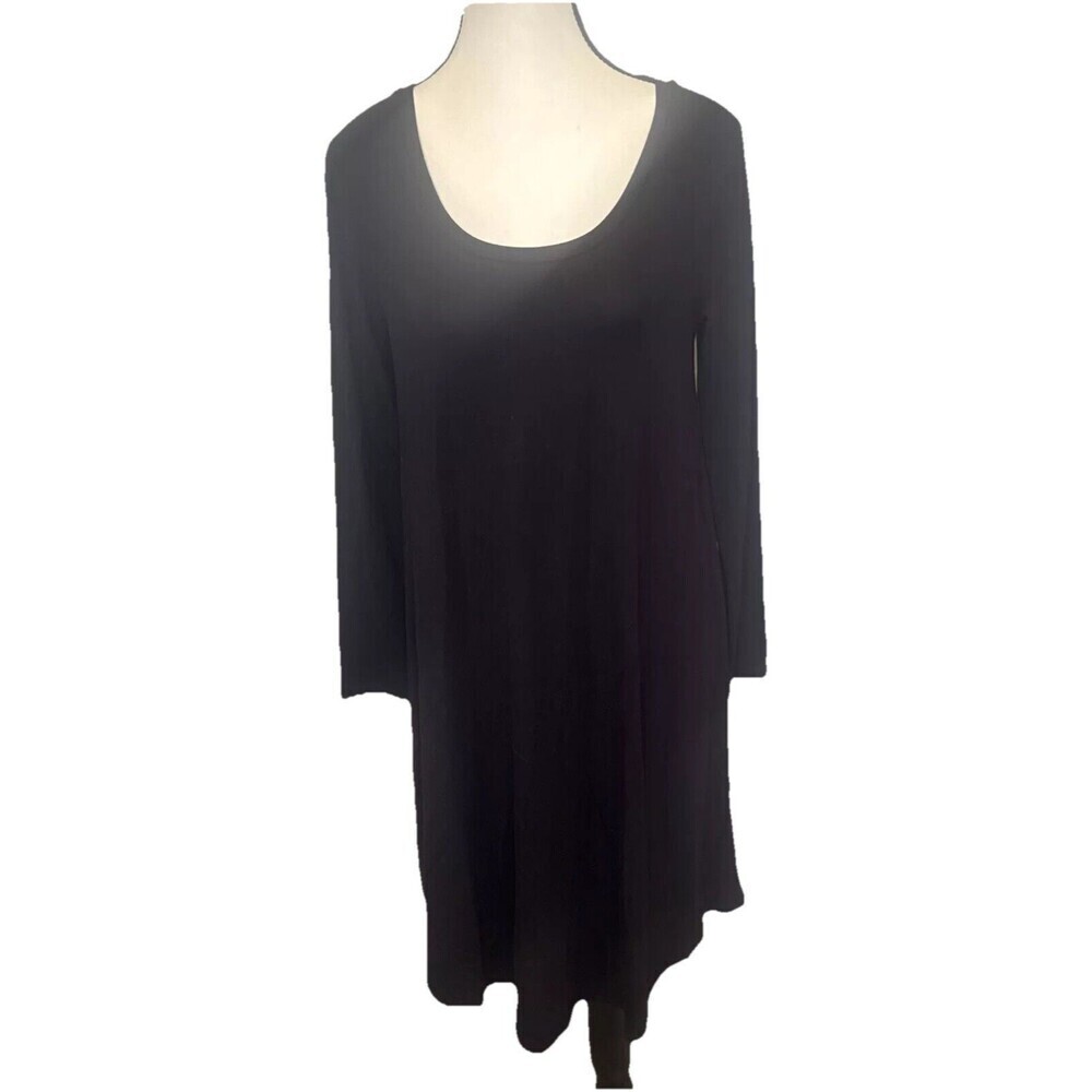 Matilda Jane Women's Knit Black Long Sleeve Dress Size Small Floral On Back